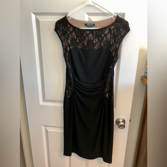 Ralph Lauren Dresses & Skirts - Ralph Lauren black sleeveless dress with lace and sequins. Size 6.